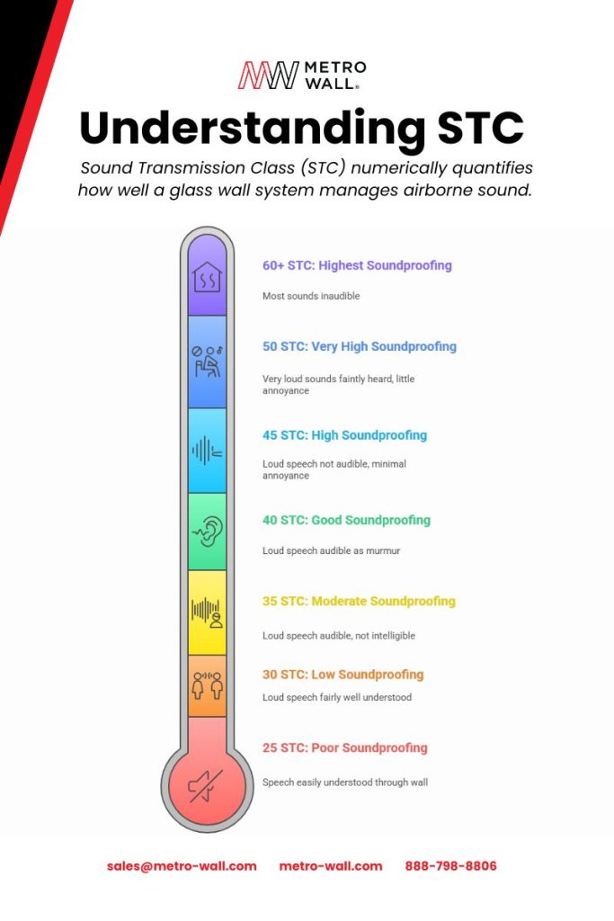 A graphic that visually breaks down the differences in STC ratings. 